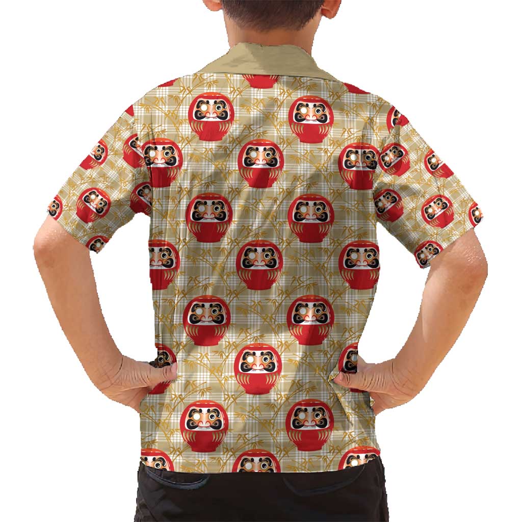 Japanese Daruma Doll Family Matching Puletasi and Hawaiian Shirt Palaka With Seamless Bamboo Pattern - Wonder Print Shop