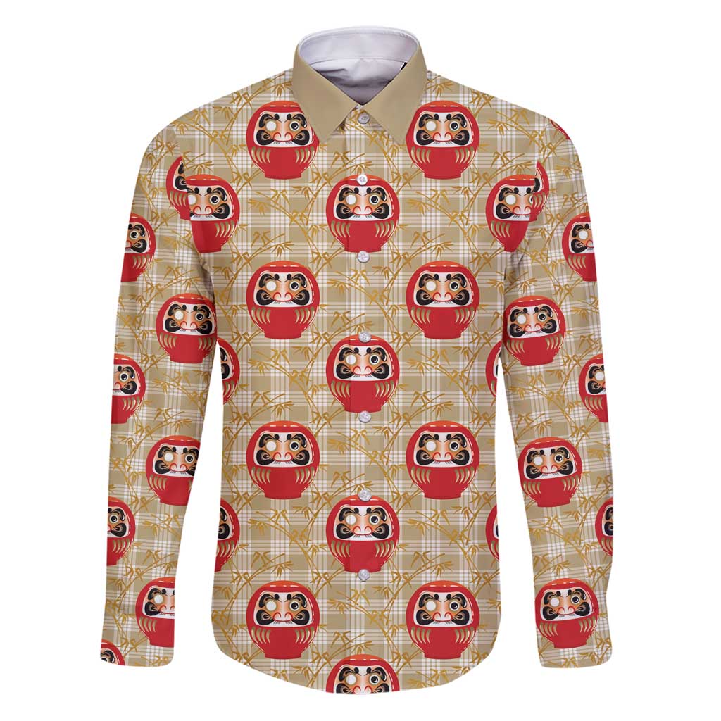 Japanese Daruma Doll Family Matching Puletasi and Hawaiian Shirt Palaka With Seamless Bamboo Pattern - Wonder Print Shop