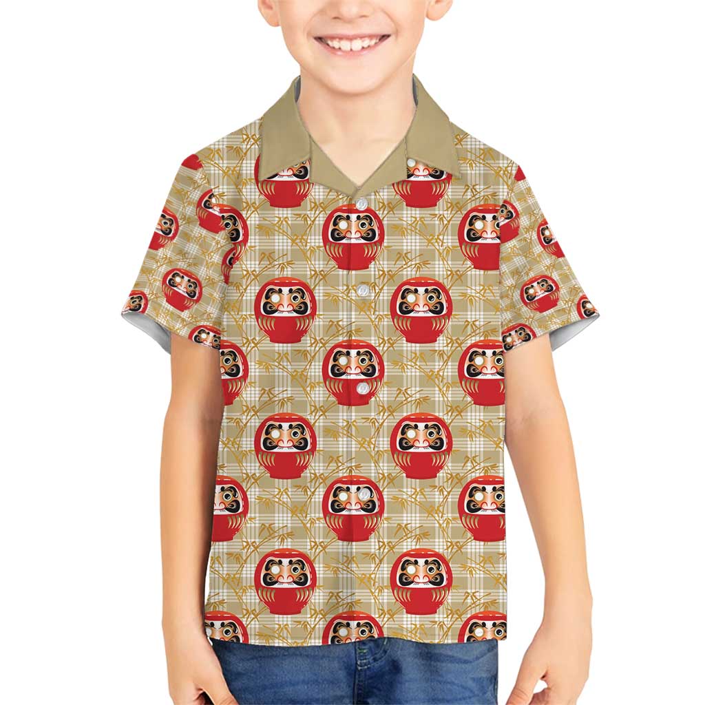 Japanese Daruma Doll Family Matching Puletasi and Hawaiian Shirt Palaka With Seamless Bamboo Pattern - Wonder Print Shop