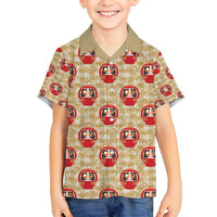 Japanese Daruma Doll Family Matching Puletasi and Hawaiian Shirt Palaka With Seamless Bamboo Pattern - Wonder Print Shop