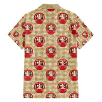 Japanese Daruma Doll Family Matching Short Sleeve Bodycon Dress and Hawaiian Shirt Palaka With Seamless Bamboo Pattern - Wonder Print Shop