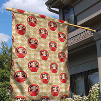 Japanese Daruma Doll Garden Flag Palaka With Seamless Bamboo Pattern - Wonder Print Shop