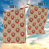 Japanese Daruma Doll Garden Flag Palaka With Seamless Bamboo Pattern - Wonder Print Shop