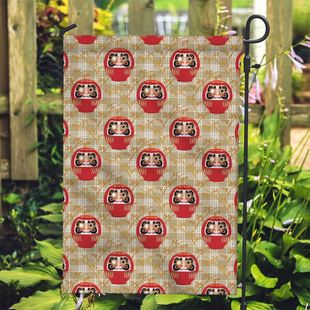 Japanese Daruma Doll Garden Flag Palaka With Seamless Bamboo Pattern - Wonder Print Shop