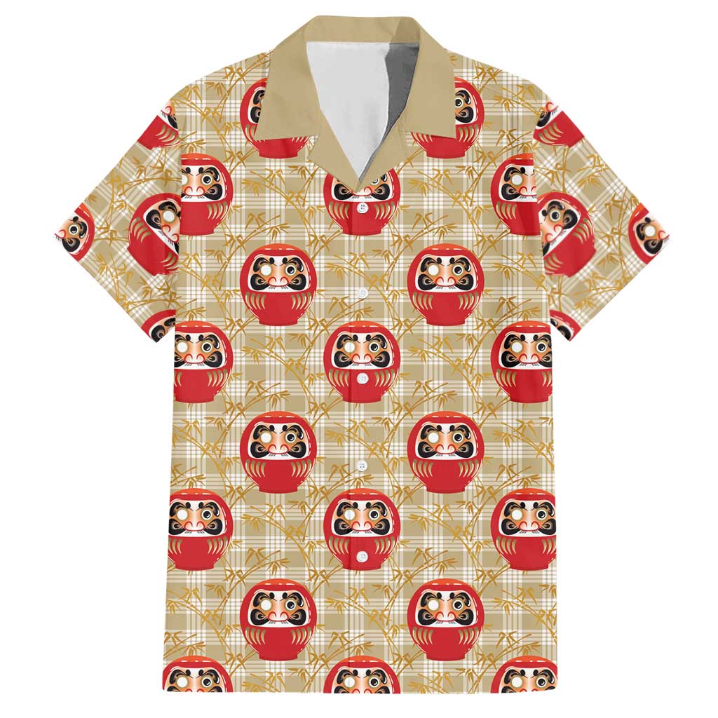 Japanese Daruma Doll Hawaiian Shirt Palaka With Seamless Bamboo Pattern - Wonder Print Shop