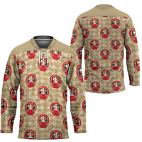 Japanese Daruma Doll Hockey Jersey Palaka With Seamless Bamboo Pattern - Wonder Print Shop