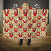 Japanese Daruma Doll Hooded Blanket Palaka With Seamless Bamboo Pattern - Wonder Print Shop