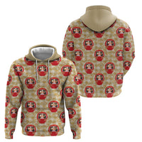 Japanese Daruma Doll Hoodie Palaka With Seamless Bamboo Pattern - Wonder Print Shop