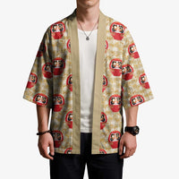 Japanese Daruma Doll Kimono Palaka With Seamless Bamboo Pattern - Wonder Print Shop