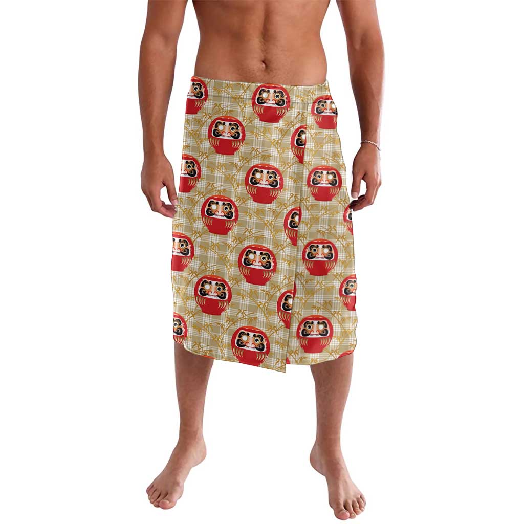 Japanese Daruma Doll Lavalava Palaka With Seamless Bamboo Pattern - Wonder Print Shop