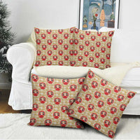 Japanese Daruma Doll Pillow Cover Palaka With Seamless Bamboo Pattern - Wonder Print Shop