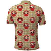 Japanese Daruma Doll Polo Shirt Palaka With Seamless Bamboo Pattern - Wonder Print Shop