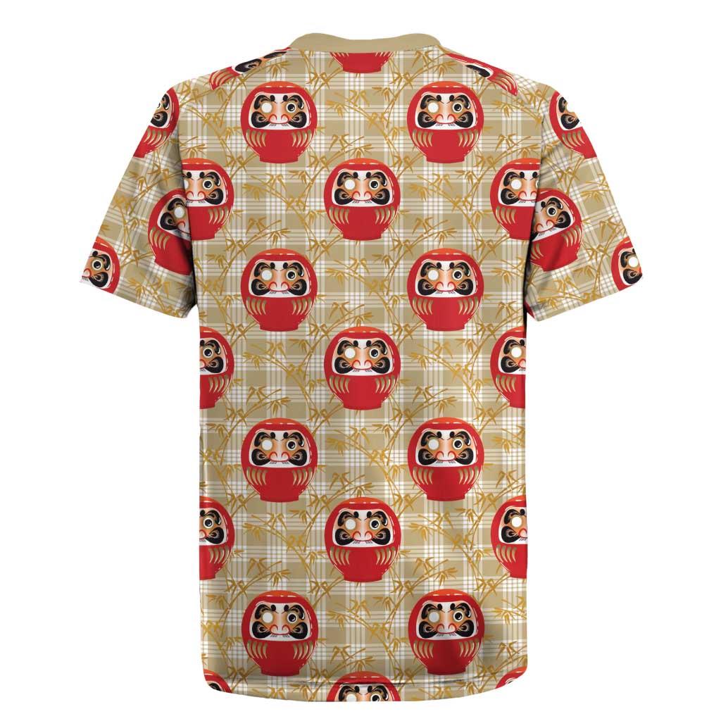 Japanese Daruma Doll Rugby Jersey Palaka With Seamless Bamboo Pattern - Wonder Print Shop