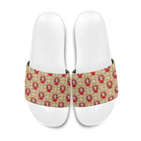 Japanese Daruma Doll Slide Sandals Palaka With Seamless Bamboo Pattern - Wonder Print Shop