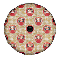 Japanese Daruma Doll Spare Tire Cover Palaka With Seamless Bamboo Pattern - Wonder Print Shop
