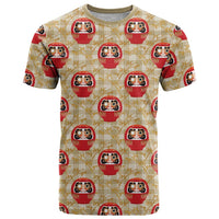 Japanese Daruma Doll T Shirt Palaka With Seamless Bamboo Pattern - Wonder Print Shop