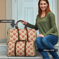 Japanese Daruma Doll Travel Bag Palaka With Seamless Bamboo Pattern - Wonder Print Shop