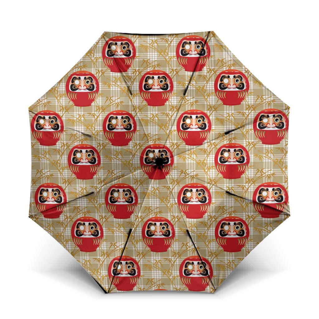 Japanese Daruma Doll Umbrella Palaka With Seamless Bamboo Pattern - Wonder Print Shop