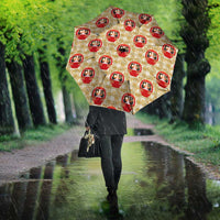Japanese Daruma Doll Umbrella Palaka With Seamless Bamboo Pattern - Wonder Print Shop