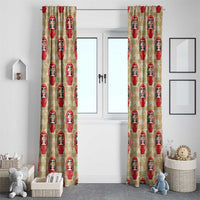 Japanese Daruma Doll Window Curtain Palaka With Seamless Bamboo Pattern - Wonder Print Shop