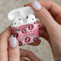Japanese Daruma Doll Palaka AirPods Case Cherry Blossoms With Shell Lei - Wonder Print Shop