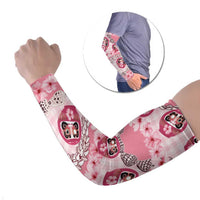 Japanese Daruma Doll Palaka Arm Sleeves Cherry Blossoms With Shell Lei - Wonder Print Shop