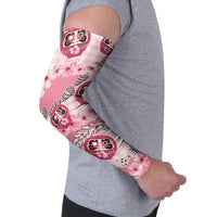 Japanese Daruma Doll Palaka Arm Sleeves Cherry Blossoms With Shell Lei - Wonder Print Shop