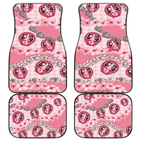 Japanese Daruma Doll Palaka Car Mats Cherry Blossoms With Shell Lei - Wonder Print Shop