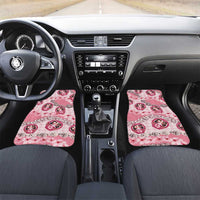 Japanese Daruma Doll Palaka Car Mats Cherry Blossoms With Shell Lei - Wonder Print Shop