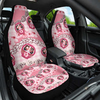 Japanese Daruma Doll Palaka Car Seat Cover Cherry Blossoms With Shell Lei - Wonder Print Shop