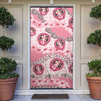 Japanese Daruma Doll Palaka Door Cover Cherry Blossoms With Shell Lei - Wonder Print Shop