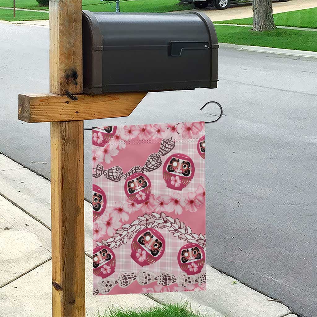 Japanese Daruma Doll Palaka Garden Flag Cherry Blossoms With Shell Lei - Wonder Print Shop