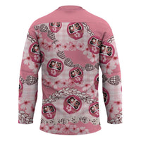 Japanese Daruma Doll Palaka Hockey Jersey Cherry Blossoms With Shell Lei - Wonder Print Shop