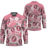 Japanese Daruma Doll Palaka Hockey Jersey Cherry Blossoms With Shell Lei - Wonder Print Shop