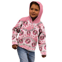 Japanese Daruma Doll Palaka Kid Hoodie Cherry Blossoms With Shell Lei - Wonder Print Shop