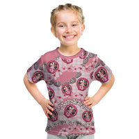 Japanese Daruma Doll Palaka Kid T Shirt Cherry Blossoms With Shell Lei - Wonder Print Shop