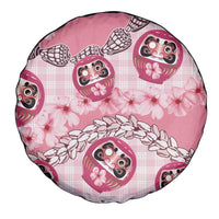 Japanese Daruma Doll Palaka Spare Tire Cover Cherry Blossoms With Shell Lei - Wonder Print Shop