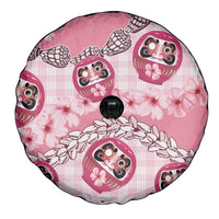 Japanese Daruma Doll Palaka Spare Tire Cover Cherry Blossoms With Shell Lei - Wonder Print Shop