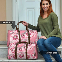 Japanese Daruma Doll Palaka Travel Bag Cherry Blossoms With Shell Lei - Wonder Print Shop