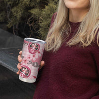 Japanese Daruma Doll Palaka Tumbler Cup Cherry Blossoms With Shell Lei - Wonder Print Shop