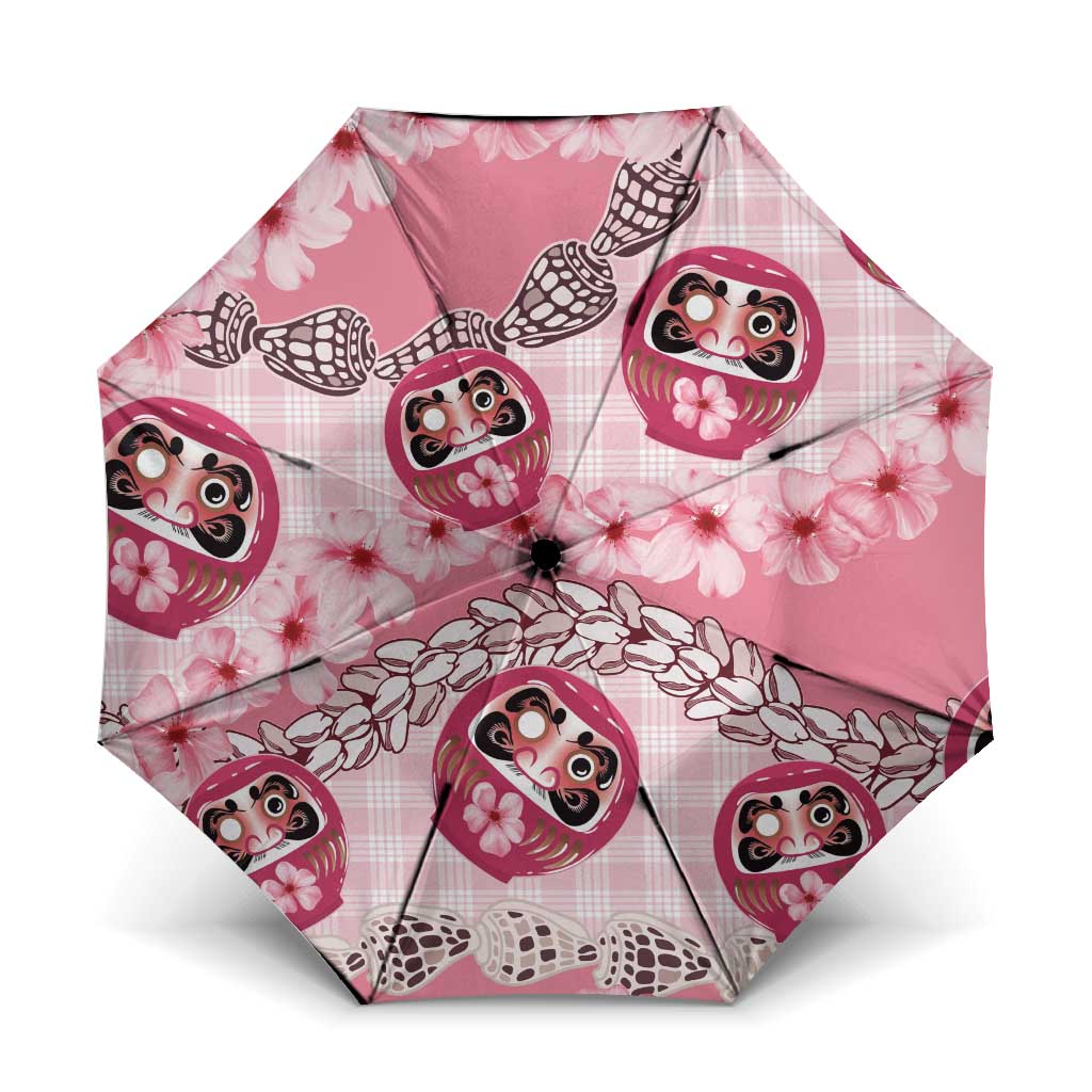 Japanese Daruma Doll Palaka Umbrella Cherry Blossoms With Shell Lei - Wonder Print Shop