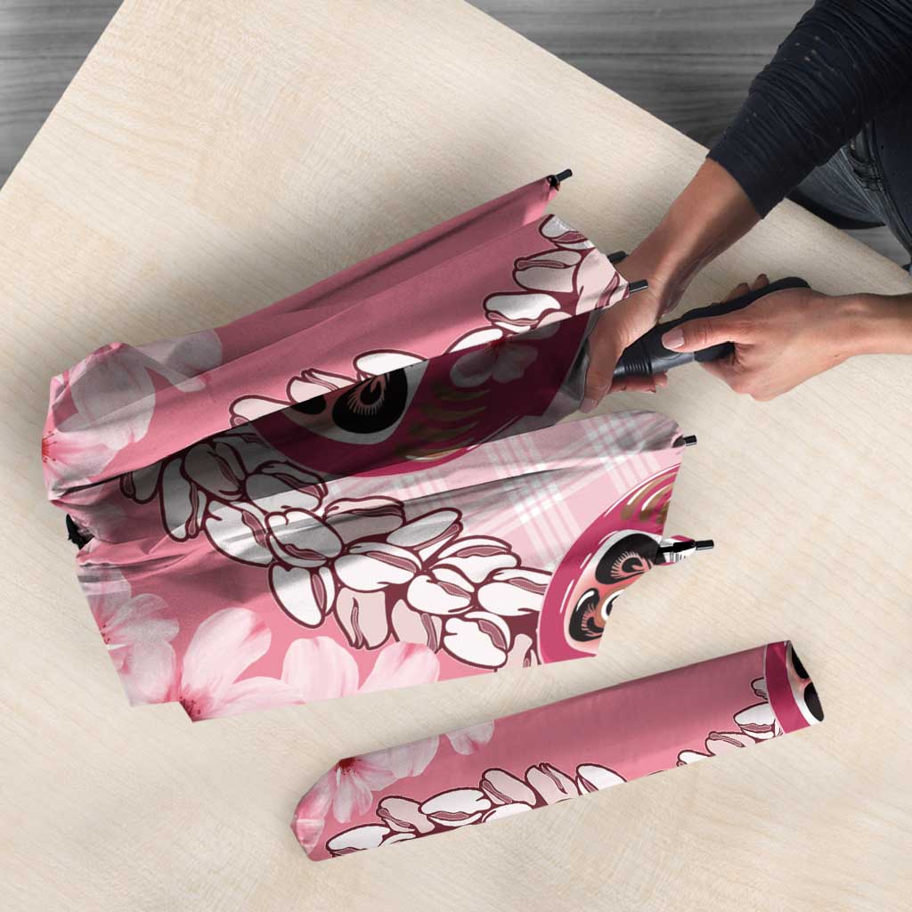 Japanese Daruma Doll Palaka Umbrella Cherry Blossoms With Shell Lei - Wonder Print Shop