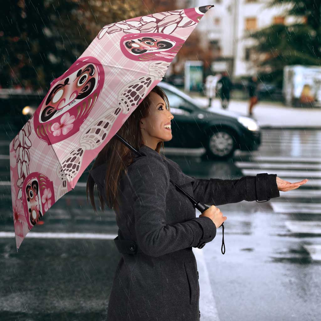 Japanese Daruma Doll Palaka Umbrella Cherry Blossoms With Shell Lei - Wonder Print Shop