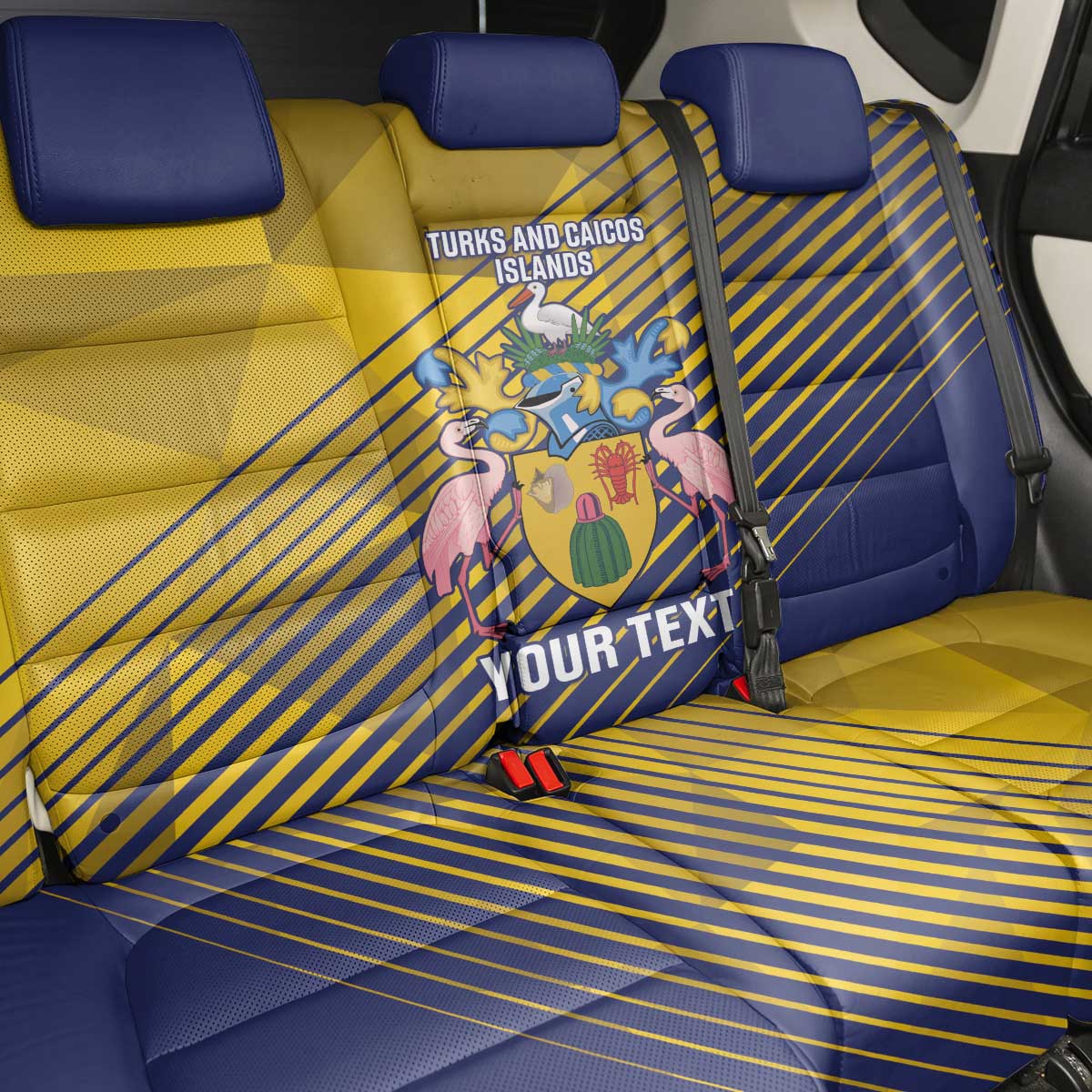 Custom Turks and Caicos Islands Football Back Car Seat Cover 2025 Go Champions