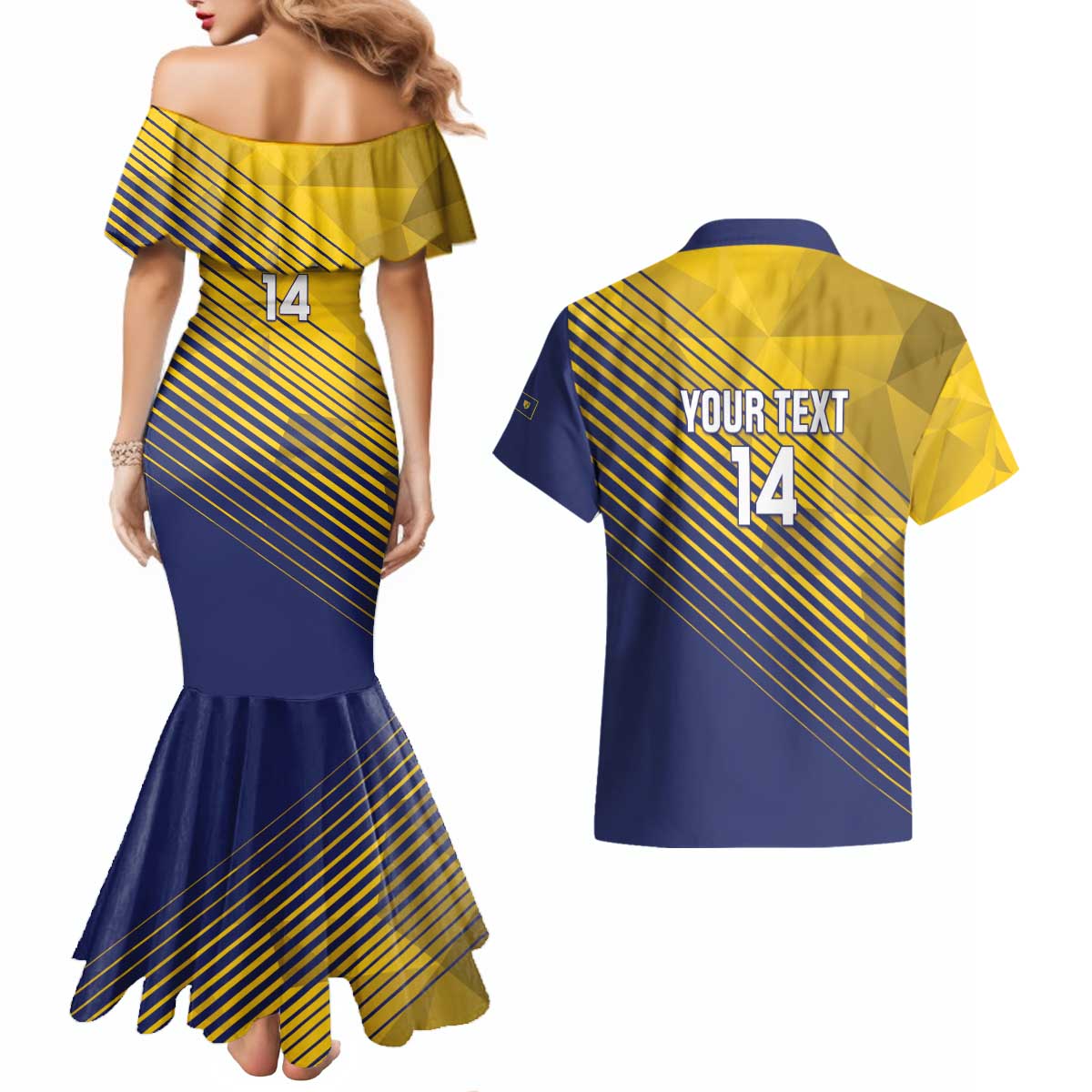 Custom Turks and Caicos Islands Football Couples Matching Mermaid Dress and Hawaiian Shirt 2025 Go Champions