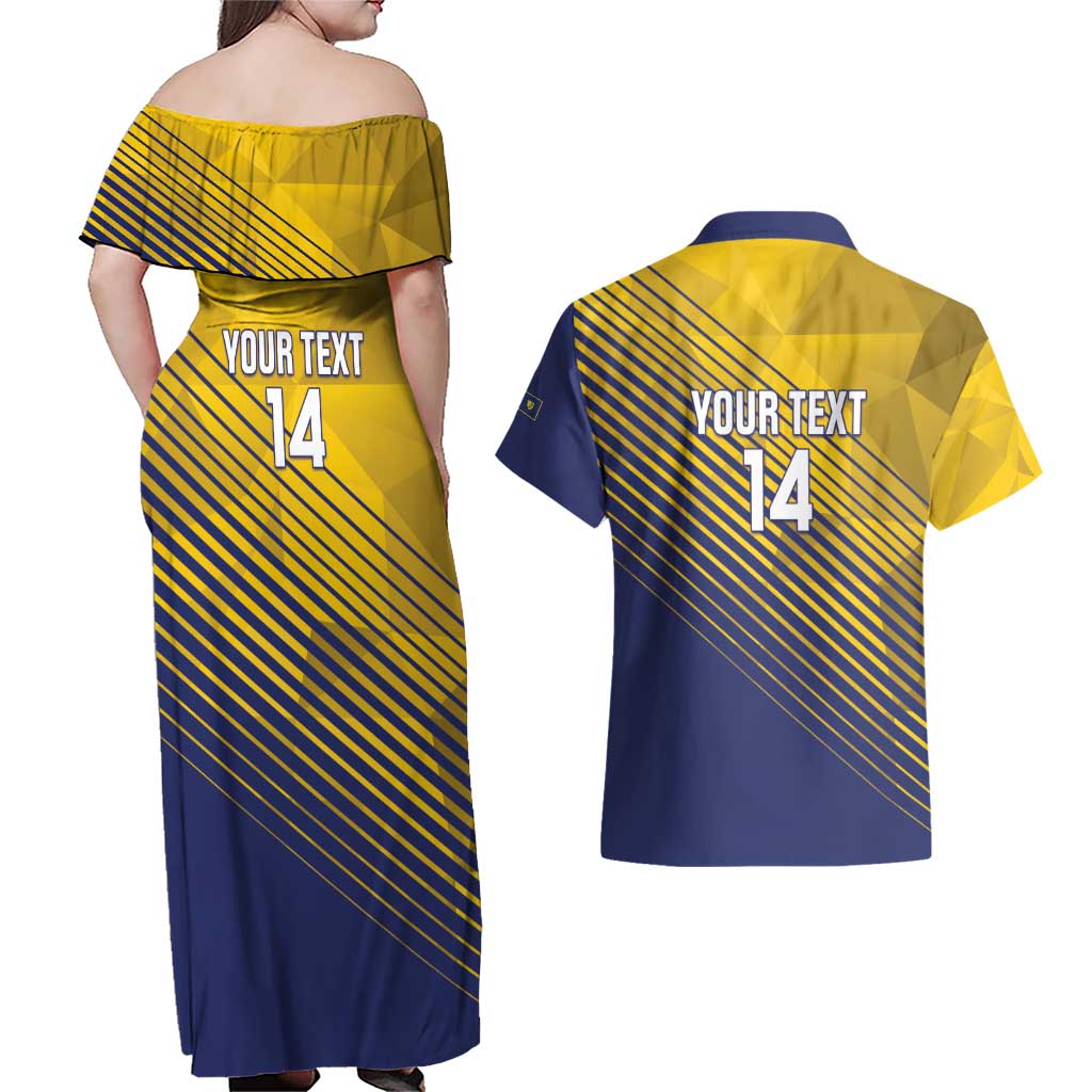 Custom Turks and Caicos Islands Football Couples Matching Off Shoulder Maxi Dress and Hawaiian Shirt 2025 Go Champions