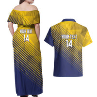 Custom Turks and Caicos Islands Football Couples Matching Off Shoulder Maxi Dress and Hawaiian Shirt 2025 Go Champions