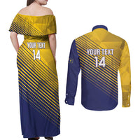 Custom Turks and Caicos Islands Football Couples Matching Off Shoulder Maxi Dress and Long Sleeve Button Shirt 2025 Go Champions