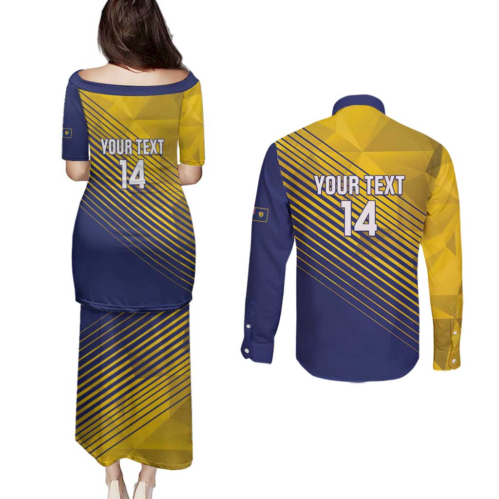 Custom Turks and Caicos Islands Football Couples Matching Puletasi and Long Sleeve Button Shirt 2025 Go Champions