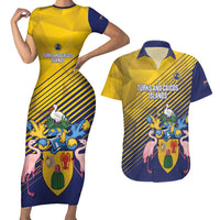 Custom Turks and Caicos Islands Football Couples Matching Short Sleeve Bodycon Dress and Hawaiian Shirt 2025 Go Champions